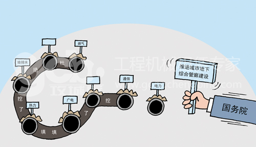 地下综合管廊建设 漫画